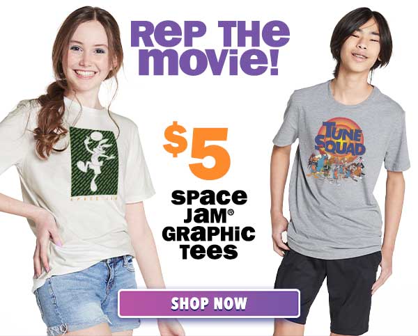 rep the movie! $5 space jam graphic tees. shop the collection.