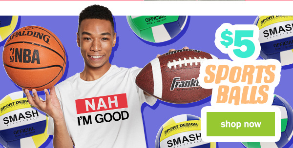 $5 sports balls. shop now.