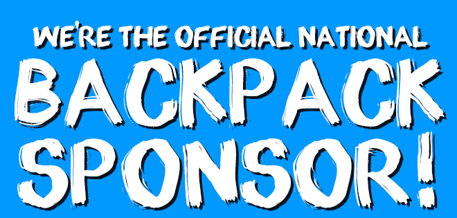 we're the official national backpack sponsor!