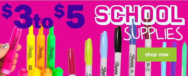 $3 to $5 school supplies