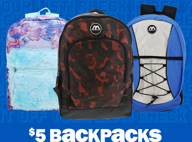 $5 backpacks