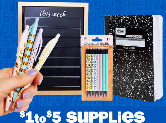 $1 to $5 supplies