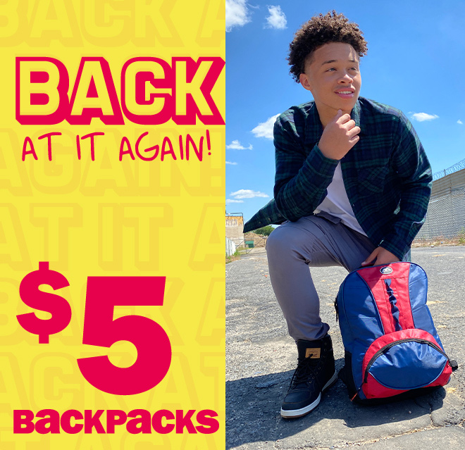 back at it again! $5 backpacks.