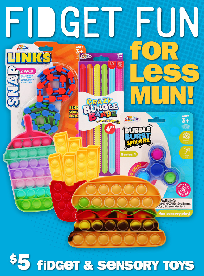 fidget fun for less mun! $5 fidget and sensory toys.