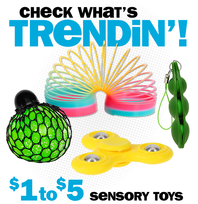 check what's trendin! $1 to $5 sensory toys.