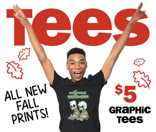 tees! all new fall prints! $5 graphic tees