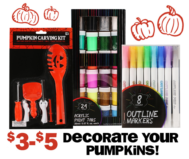 $3 to $5 decorate your pumpkins