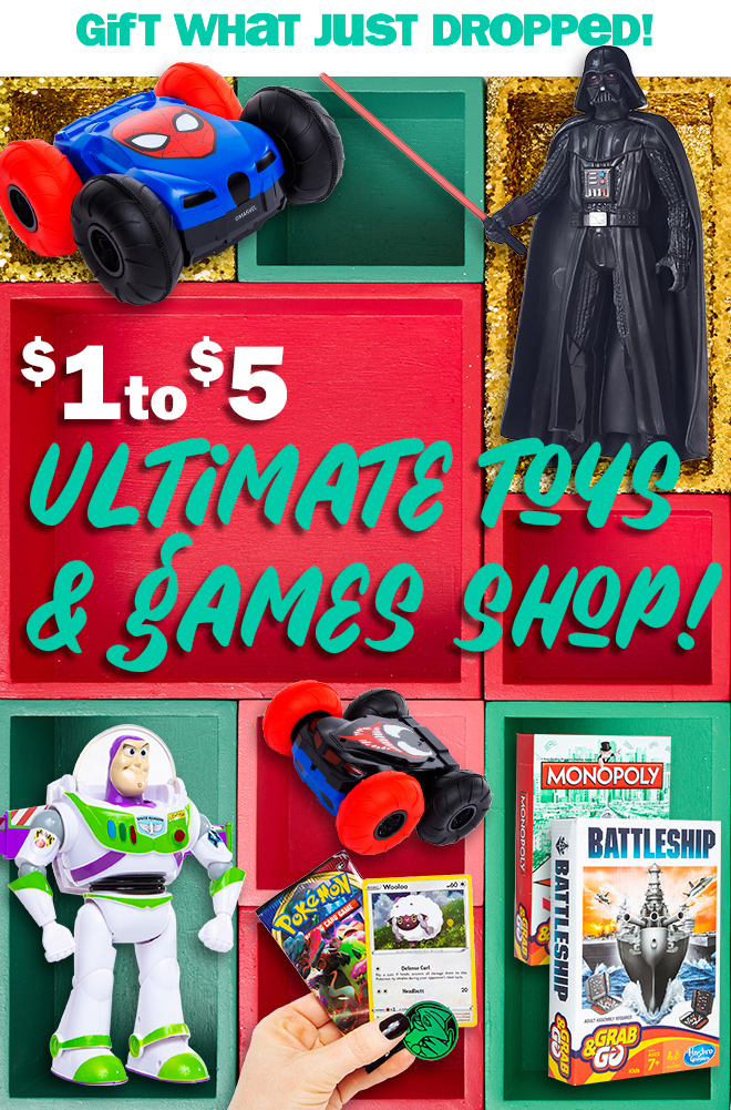 gift what just dropped! $1 to $5 ultimate toys and games shop!