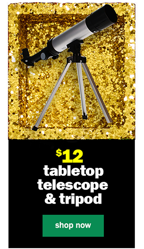 $12 tabletop telescope and tripod