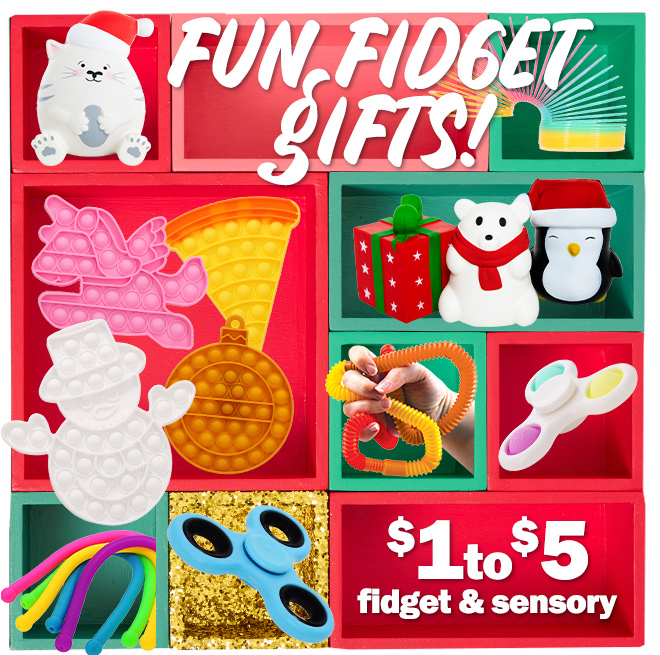 fun fidget gifts! $1 to $5 fidget and sensory