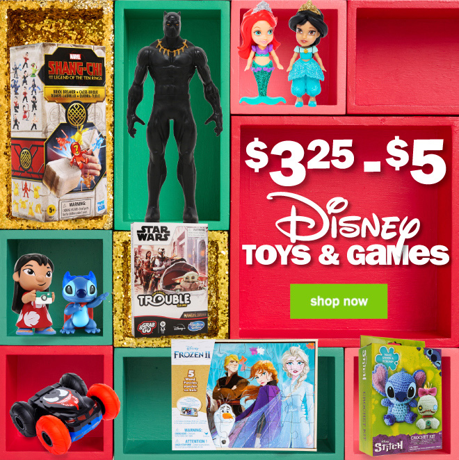 $3.25 to $5 Disney toys and games! shop now