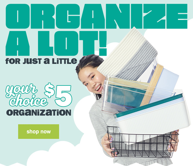 organize a lot for just a little! organization: $5