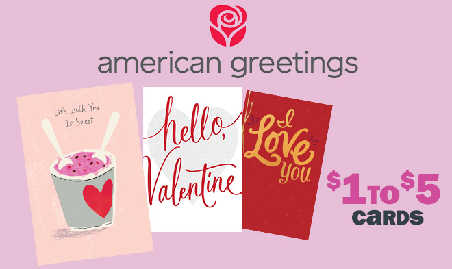 American Greetings: $1 to $5 cards