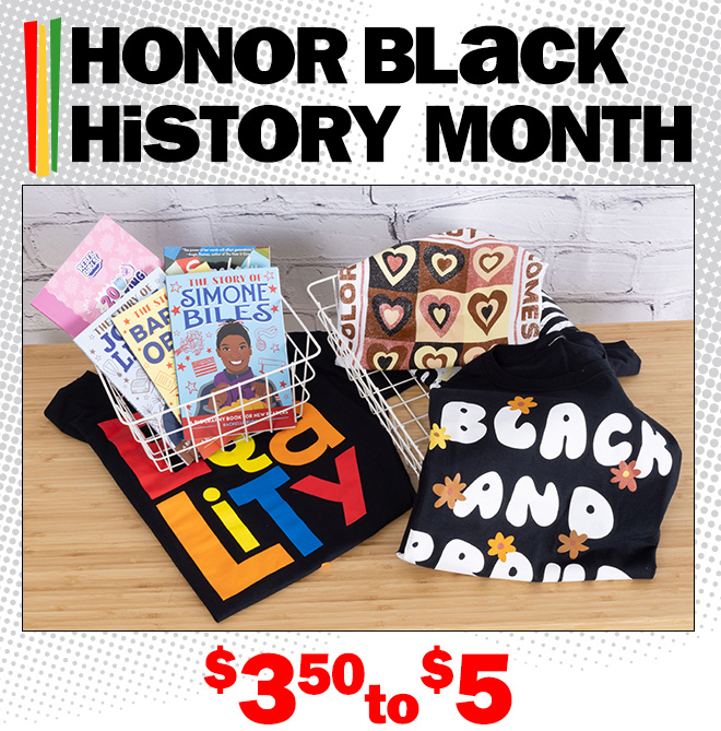 honor black history month: $3.50 to $5