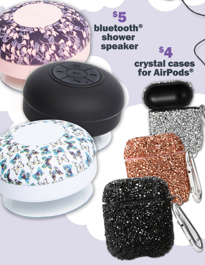 $5 bluetooth shower speaker! $4 crystal cases for AirPods!