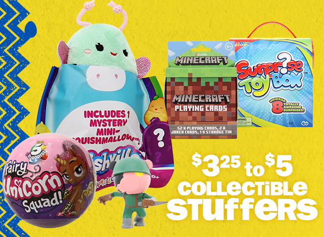 collectible stuffers: $3.25 to $5