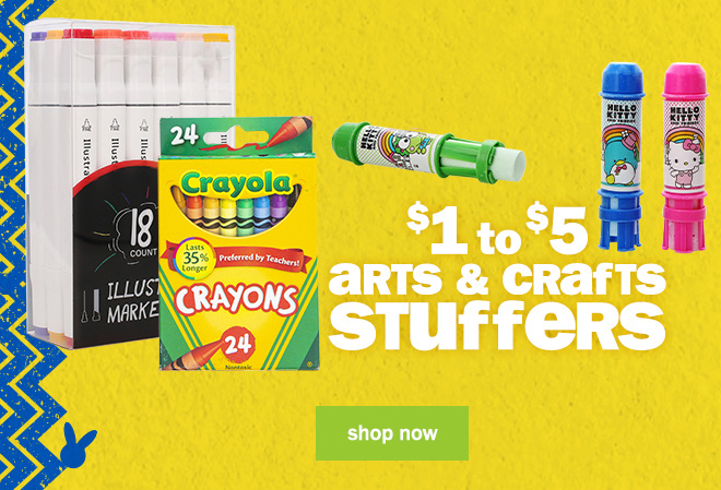 arts and crafts stuffers: $1 to $5