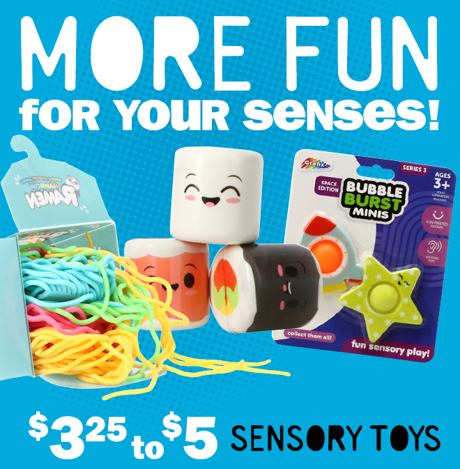 more fun for your senses! sensory toys: $3.25 to $5