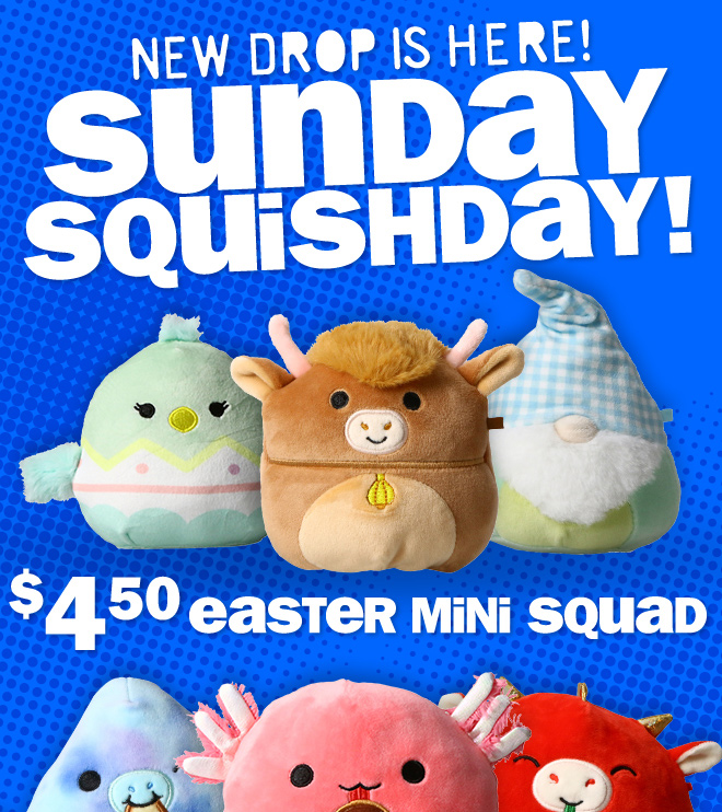 new drop is here! Sunday Squishday! Easter mini squad: $4.50