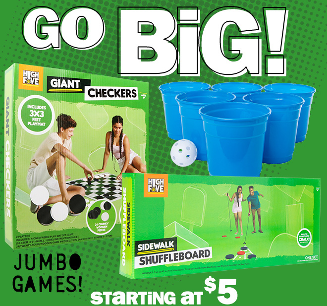 go big! jumbo games: starting at $5